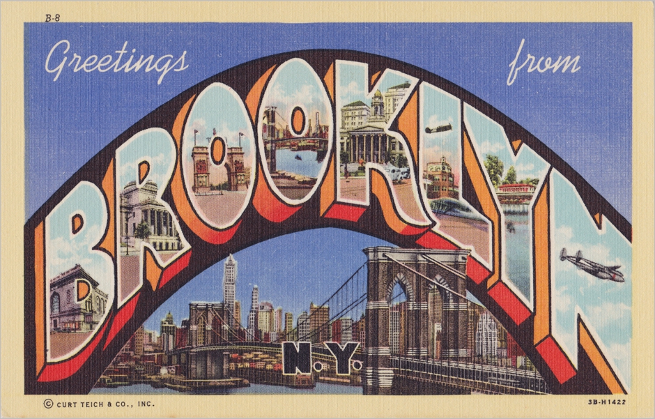 greetings from new york - brooklyn postcard