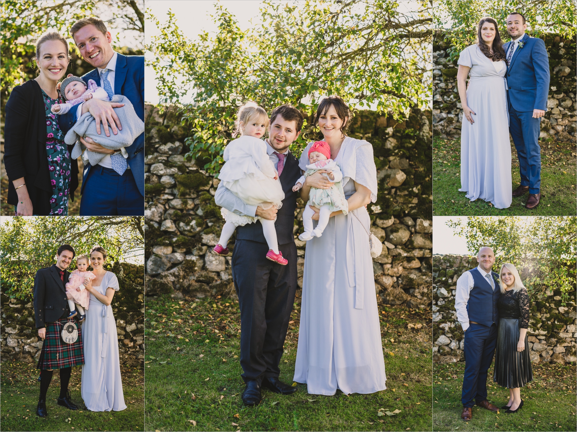 portraits of wedding guests at a knipe hall wedding