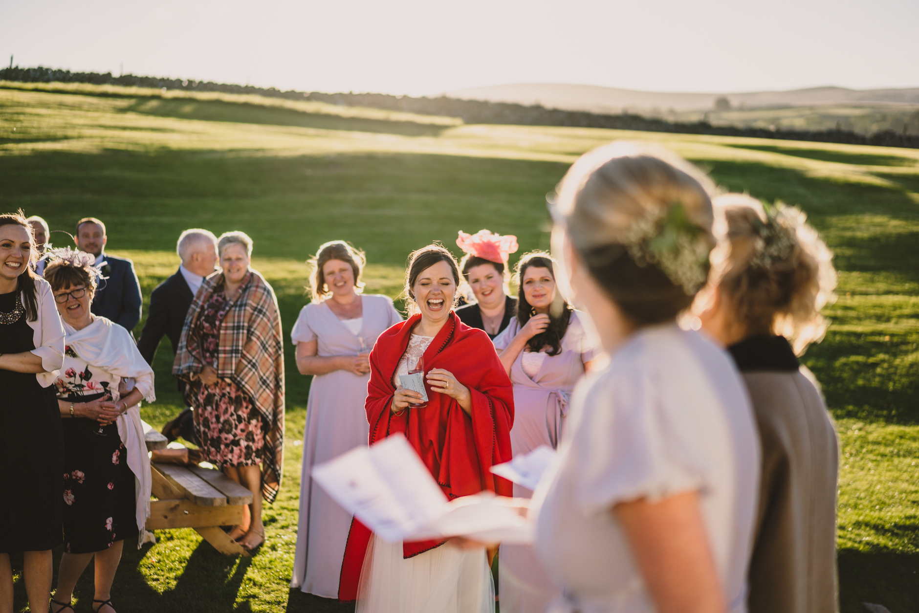 bridesmaids speaking at a knipe hall wedding
