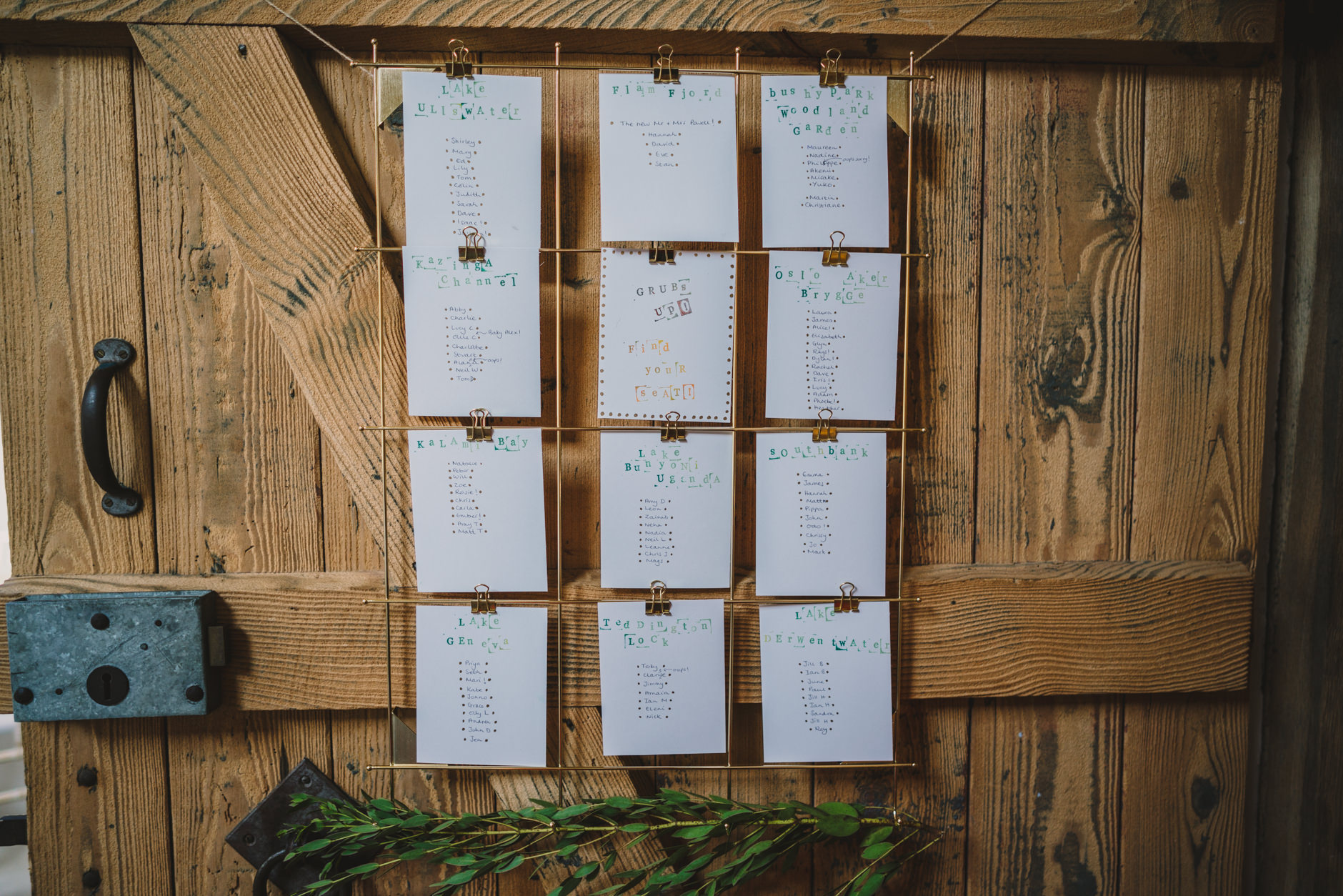 knipe hall wedding DIY table plan