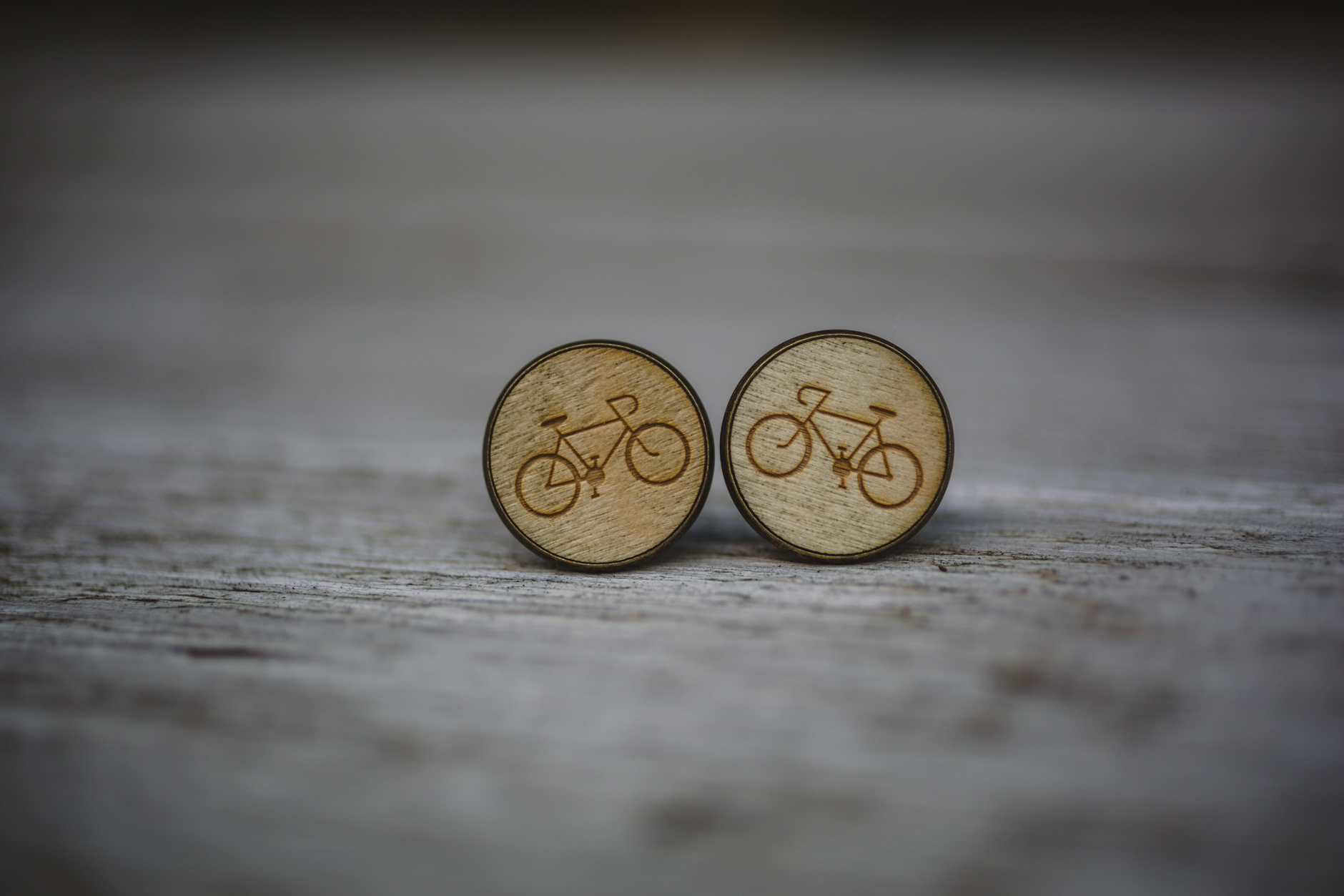 wooden bicycle cufflinks