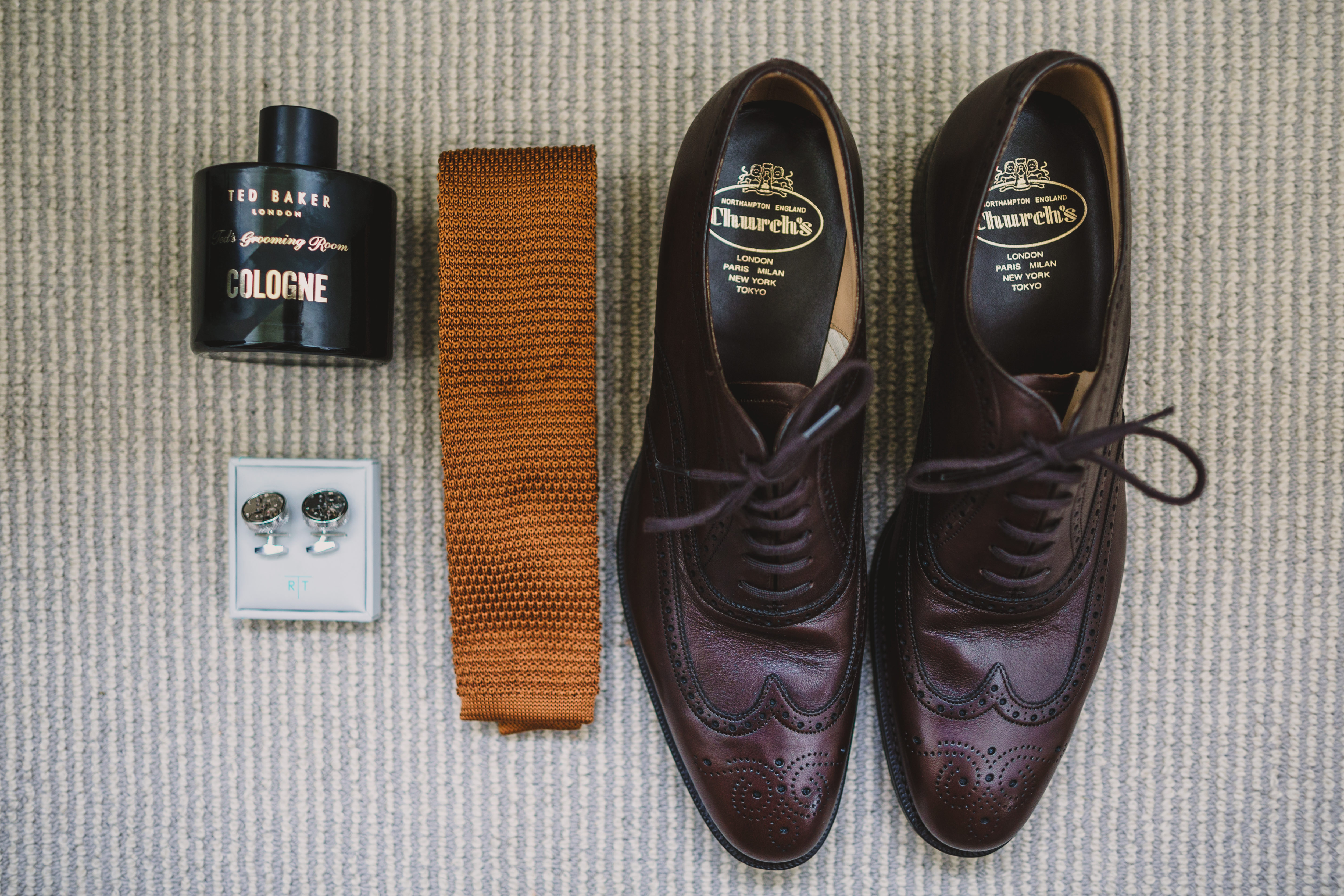 groom's shoes and other accessories